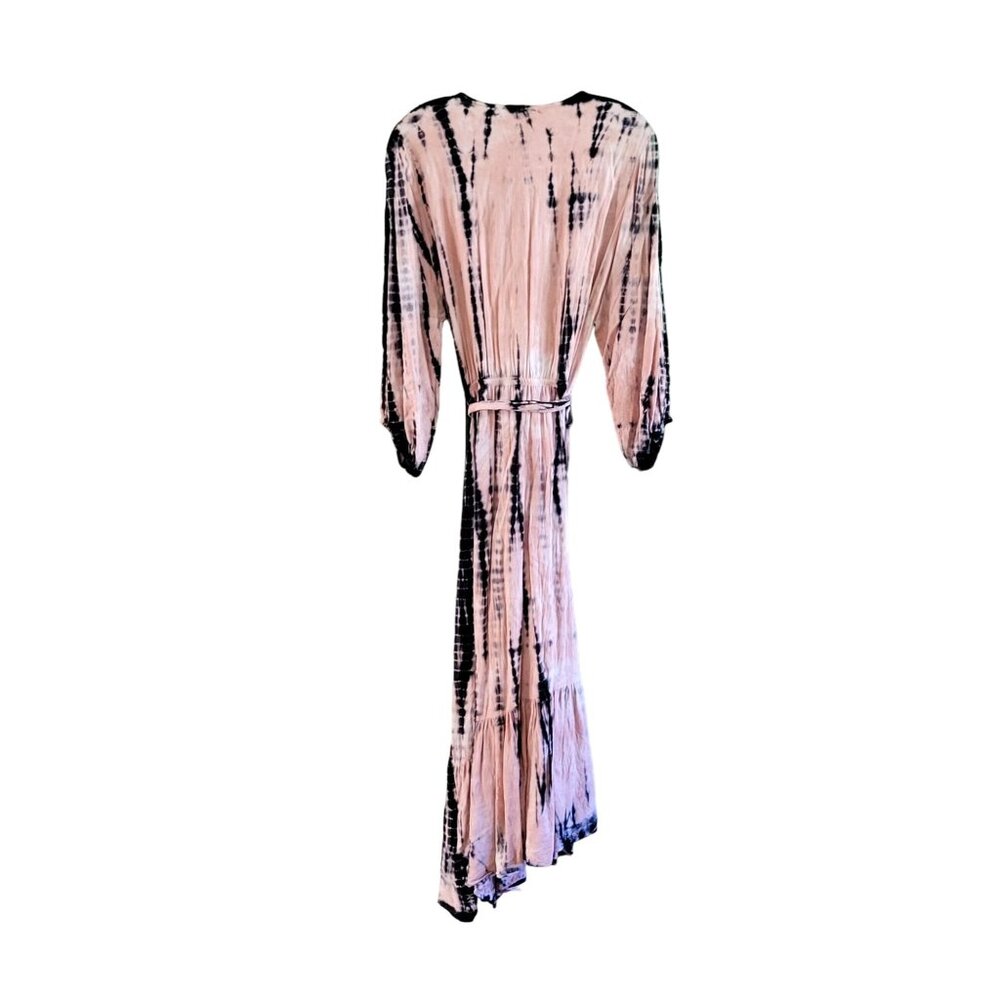 Young, Fabulous and Broke Tie Dye Midi Peasant Dress - Picture 3 of 5